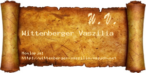 Wittenberger Vaszilia névjegykártya